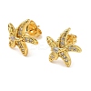 Brass Micro Pave Clear Cubic Zirconia Stud Earrings EJEW-A145-03D-G-4