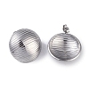 Non-Tarnish Texture Half Round 304 Stainless Steel Stud Earrings for Women EJEW-L283-048P-2