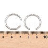 Non-Tarnish 304 Stainless Steel Bamboo Open Cuff Ring for Women RJEW-I085-10P-3