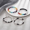 4Pcs 4 Style Natural & Synthetic Mixed Gemstone Strech Bracelets Set BJEW-JB09347-9