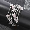 Gemstone Chip Warp Bracelets X-BJEW-JB01517-01-2