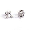 Cherry 304 Stainless Steel Ear Studs X-EJEW-F0075-106P-1