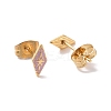 Enamel Rhombus with Star Stud Earrings with 316L Surgical Stainless Steel Pins EJEW-P204-02G-3