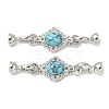 Brass Micro Pave Clear Cubic Zirconia Fold Over Clasps KK-U059-41P-02-1