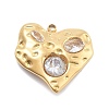 304 Stainless Steel Rhinestone Pendants STAS-R155-035F-G-1