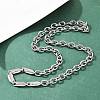 304 Stainless Steel Cable Chain Rhombus Link Chain Necklaces for Men Women NJEW-G186-01P-01-4