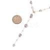 Handmade Natural Amethyst Beaded Chains Earring & Necklaces Sets SJEW-JS01342-02-5