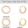 60Pcs 2 Colors PVD Vacuum Plating 304 Stainless Steel Linking Rings STAS-UN0018-37-5