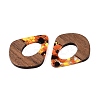 Transparent Resin and Walnut Wood Pendants RESI-T057-07M-3