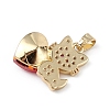 Real 18K Gold Plated Rack Plating Brass Micro Pave Cubic Zirconia Pendants KK-C015-31G-07-3