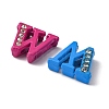 Spray Painted Zinc Alloy Slide Charms ALRI-WH0005-13W-3