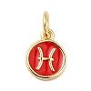 Real 18K Gold Plated Brass Enamel Charms KK-L216-001G-A03-1