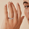 6Pcs 6 Style 201 Stainless Steel Hollow Roman Numerals Finger Ring Set with Rhinestone RJEW-AN0001-21-5