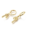 Brass Clear Cubic Zirconia Hoop Earrings EJEW-M045-01R-2