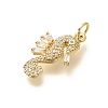 Rack Plating Brass Micro Pave Cubic Zirconia Pendants X-KK-M296-10G-2