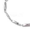 Non-Tarnish 304 Stainless Steel Rectangle Link Chain Bracelets for Women Men BJEW-JB10272-01-3