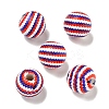 Printed Wood European Beads WOOD-G022-07D-1