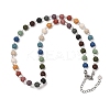 Chakra Natural Lava Rock Round Beaded Necklaces GG-CBA922D-05B-4