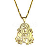 304 Stainless Steel Laser Cut Virgin Mary Pendant Box Chain Necklaces FS-WG69F53-02-2