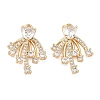 Brass Micro Pave Clear Cubic Zirconia Pendants KK-B172-05G-1