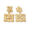 knit Textured Square Ion Plating(IP) 304 Stainless Steel Stud Earrings for Women EJEW-L287-029G-2