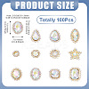 100Pcs Teardrop/Heart/Star Sew on Rhinestones FIND-TA0006-69B-4