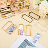 CHGCRAFT 48Pcs 4 Colors Alloy Open Back Bezel Rectangle Pendants FIND-CA0008-80-4