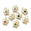 Brass Micro Pave Cubic Zirconia Pendants KK-P188-B-1