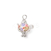 Opaque Printed Acrylic Pendants PALLOY-JF04496-1