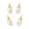 Marine Organism Theme Alloy ABS Plastic Imitation Pearl Pendants PALLOY-JF04789-1