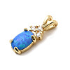 Synthetic Opal Flat Round Oval Charms KK-H089-05B-02-2