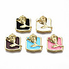 Rack Plating Alloy Enamel Pendants ENAM-N060-17-LG-1