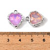 UV Plating Alloy Glass Pendants FIND-K032-14P-2