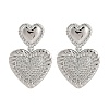 Rack Plating Brass Heart Stud Earrings for Women EJEW-D280-06P-1