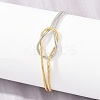 Duo Tone Brass Round Snake Chain Knot 2-Strand Bracelets for Women KK-CBA68DA-17C-GP-2