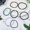 7Pcs 7 Style Natural Mixed Gemstone Round & Plastic Evil Eye Beaded Stretch Bracelets Set NJEW-FI0001-15-5