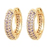 Brass Cubic Zirconia Hoop Earrings EJEW-A156-05G-6