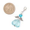 5Pcs Heart Angel Glass & Acrylic Pendant Decorations HJEW-JM03755-3