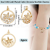 6PCS Brass Micro Pave Cubic Zirconia Pendants KK-BBC0011-86-2