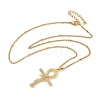 304 Stainless Steel Micro Pave Clear Cubic Zirconia Pendant Necklaces for Women LS-NJEW-U047-01C-G-2
