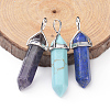 Natural & Synthetic Mixed Gemstone Pointed Pendants G-X0005-08P-4