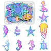 20Pcs 10 Styles Ion Plating(IP) 201 Stainless Steel Etched Metal Embellishments Pendants STAS-FS0001-52-1