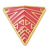 Rack Plating Brass Enamel Triangle Connector Charms KK-G515-09G-2