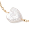 Natural Keshi Pearl Beads Link Bracelets BJEW-JB13171-3