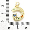 Brass Micro Pave Clear Cubic Zirconia Pendants KK-G521-01G-G-01-3
