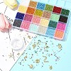 DIY Round Glass Seed Beads & Alloy Charms Bracelet Making Kits DIY-FS0007-19-8