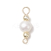Natural Cultured Freshwater Pearl Potato & Round Electroplate Non-magnetic Synthetic Hematite Beaded Connector Charms PALLOY-JF04191-01-2