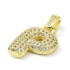 Brass Micro Pave Clear Cubic Zirconia Pendants KK-M279-01G-P-2