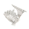 Non-Tarnish 304 Stainless Steel Fan Shape Open Cuff Ring for Women RJEW-A043-18P-1