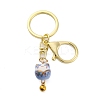 Fortune Cat Porcelain Pendant Keychain KEYC-G064-03G-1